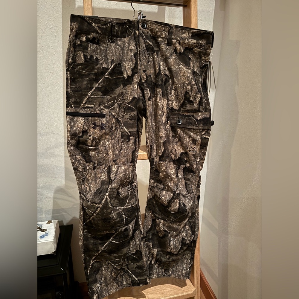 🆕 NWT Under Armour RealTree Timber Brown Straight Loose 40x30 STORM Camo Pants - Picture 2 of 13